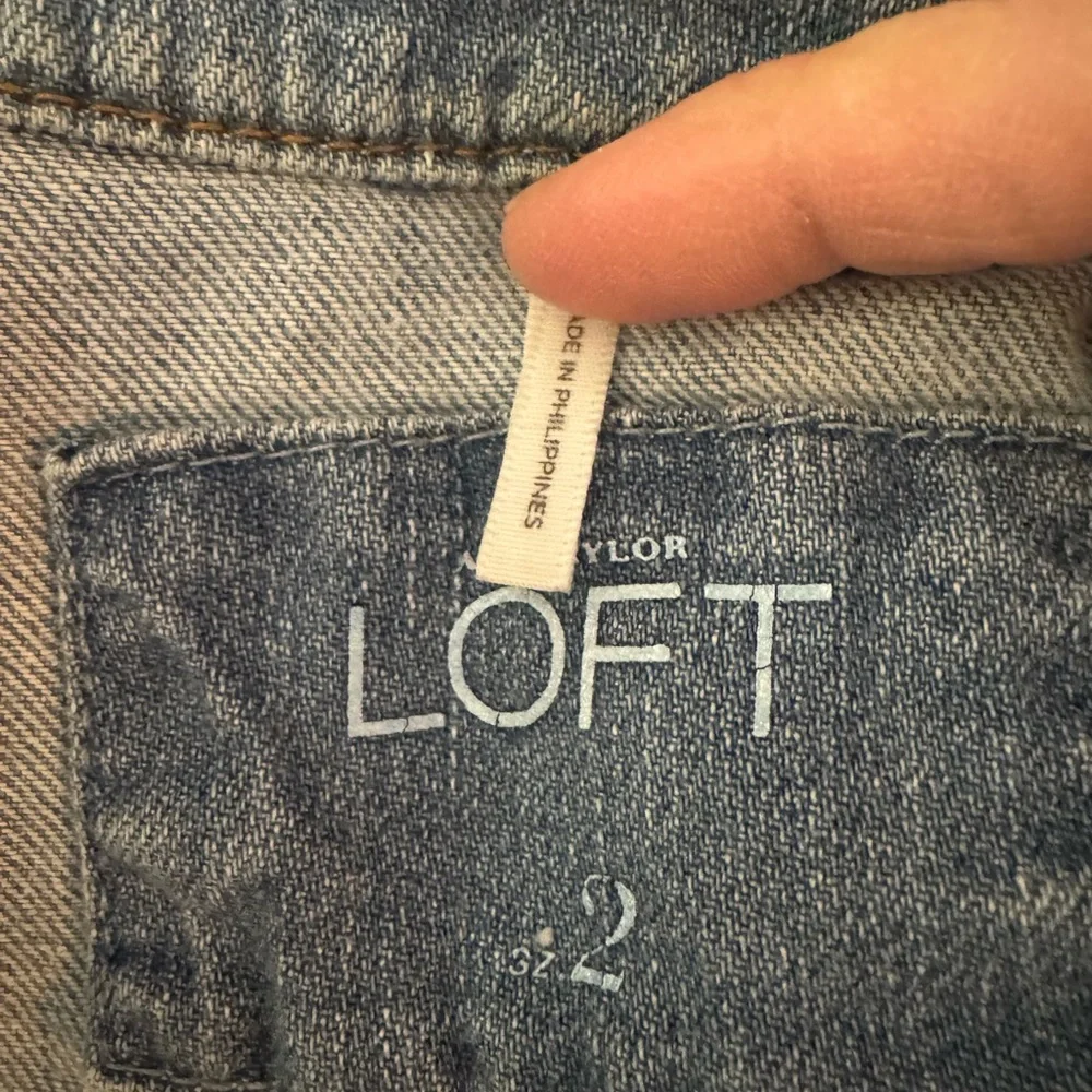 Loft Soldier Style Light Blue Denim Jean Jacket Coat Size 2 - Picture 5 of 13